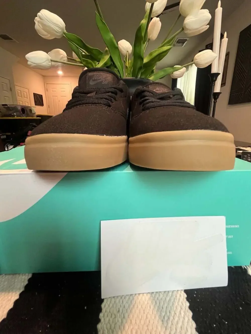 Nike SB Check Canvas GS Black Gum Skate Shoes 905373-006 Youth 5.5Y Women’s 7 NE